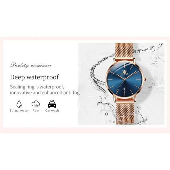 Women\'s Rose gold Watches for Ladies Female Wrist Watch Leather Band Waterproof main image 9